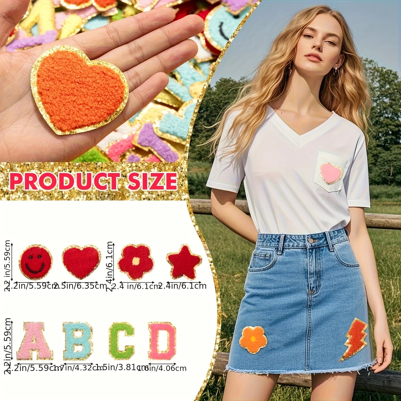 78 pcs Self-Adhesive Alphabet (A-Z) Embroidery Patches: Snow-Themed Mixed Color Design, for Pants and Denim Jacket Decoration