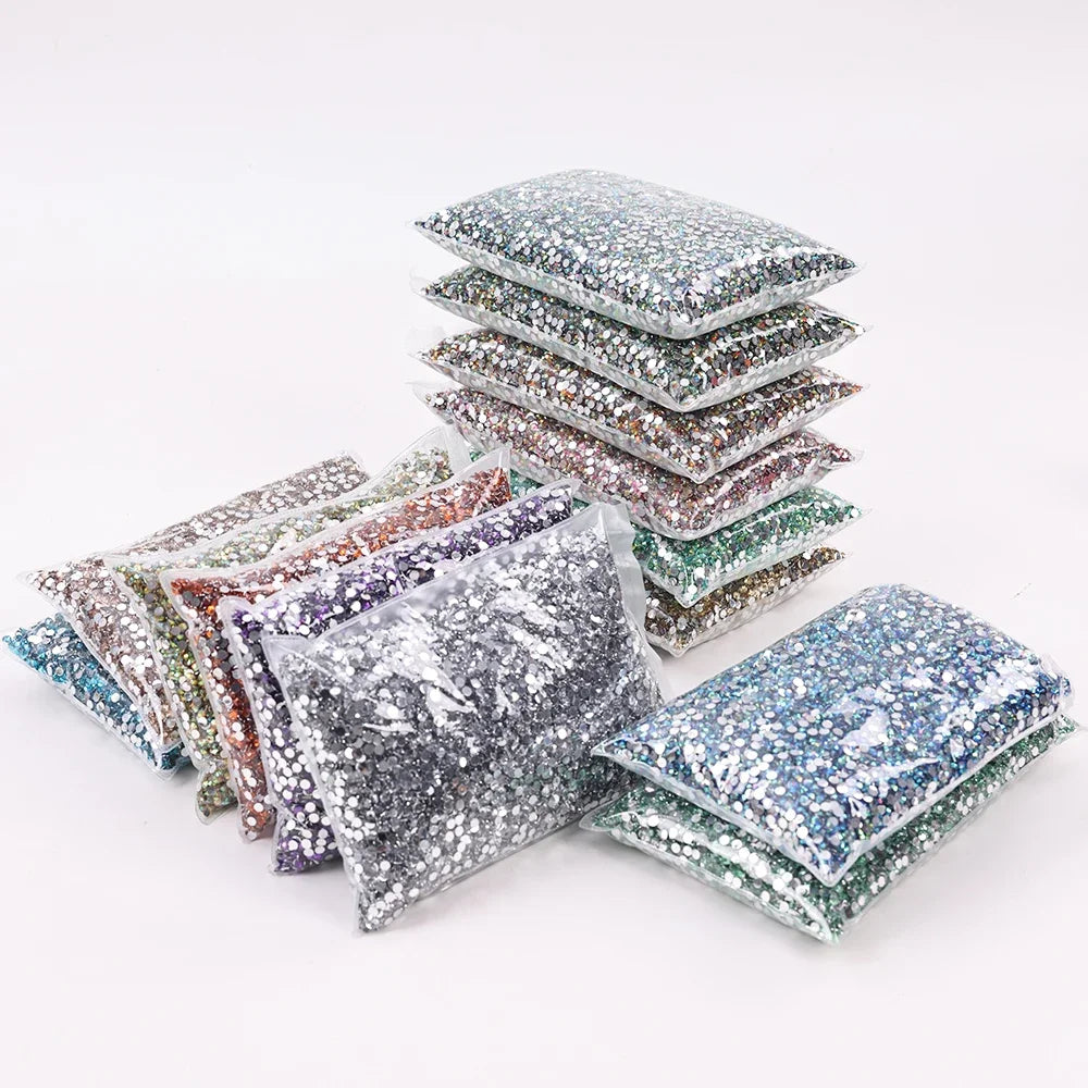 Big Package 2-6mm Resin Non Rhinestones Bulk Wholesale, Plastic Crystals Nail DIY