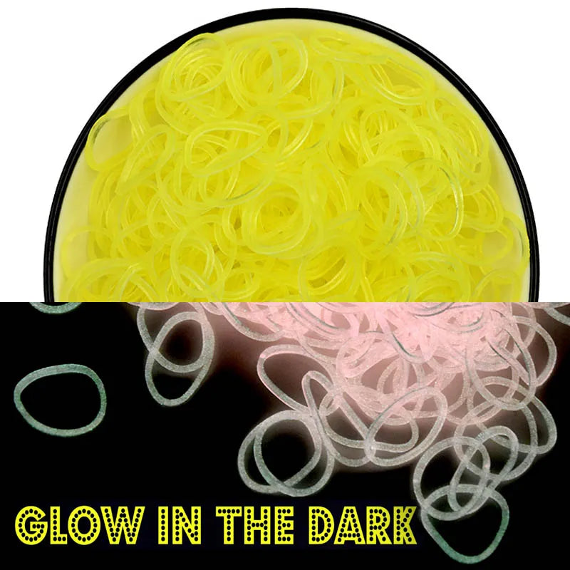 600Pcs Fluorescent Glow Luminous Bracelets DIY Rubber Loom Bands