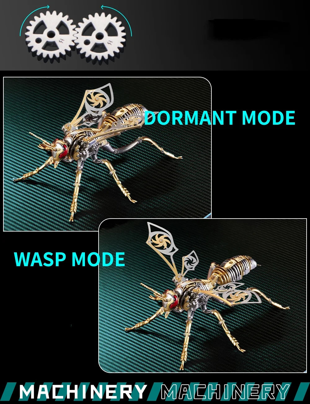 Large Wasp 3D Puzzle Metal Assembly Model Mechanical lnsect Toy for Boy Kids