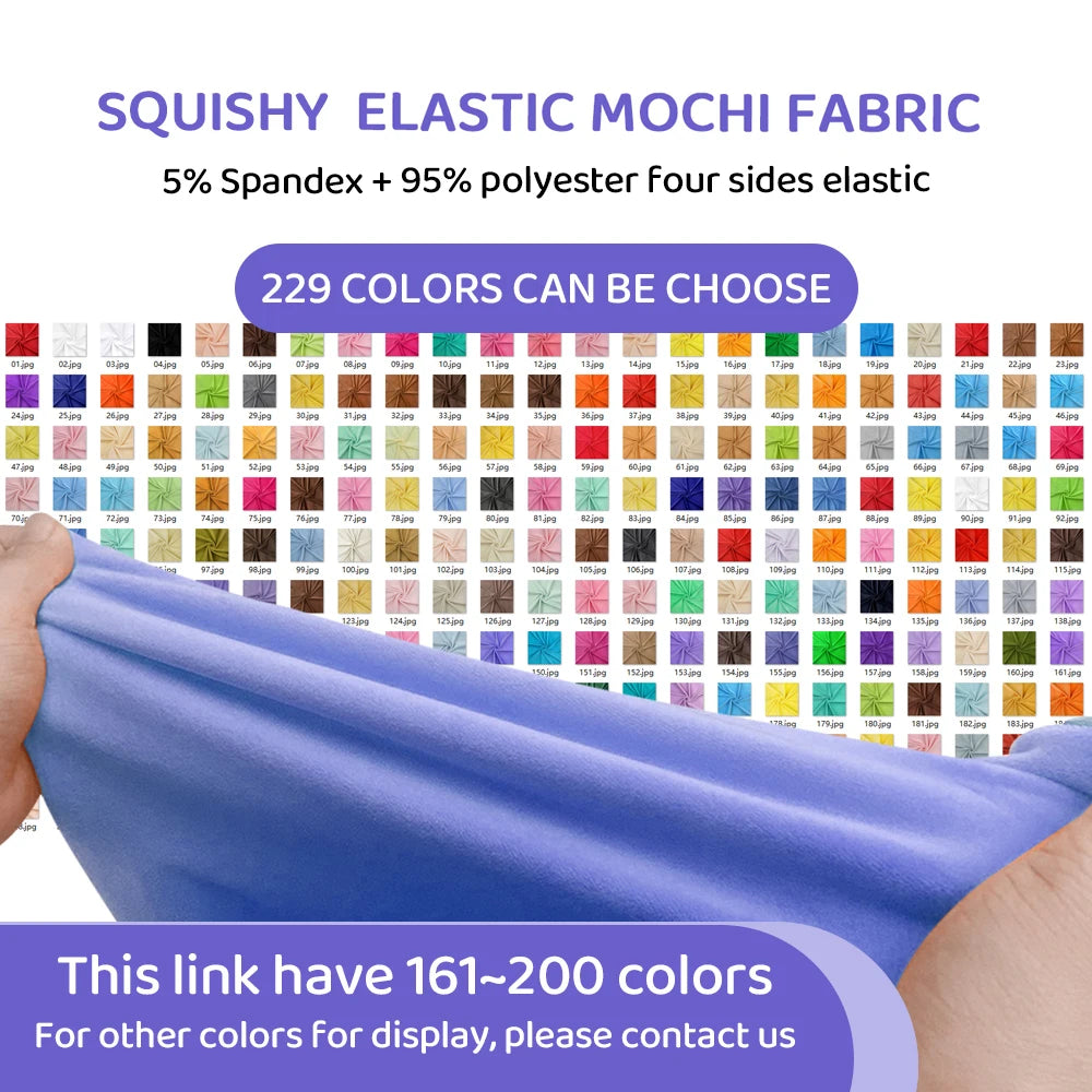 2024 Small Size 50x50cm Squishy Mochi Stetch Minky Fabric 95% Polyester 5% Spandex Stretch 4 Side Plush Fabric For Diy SewingToy