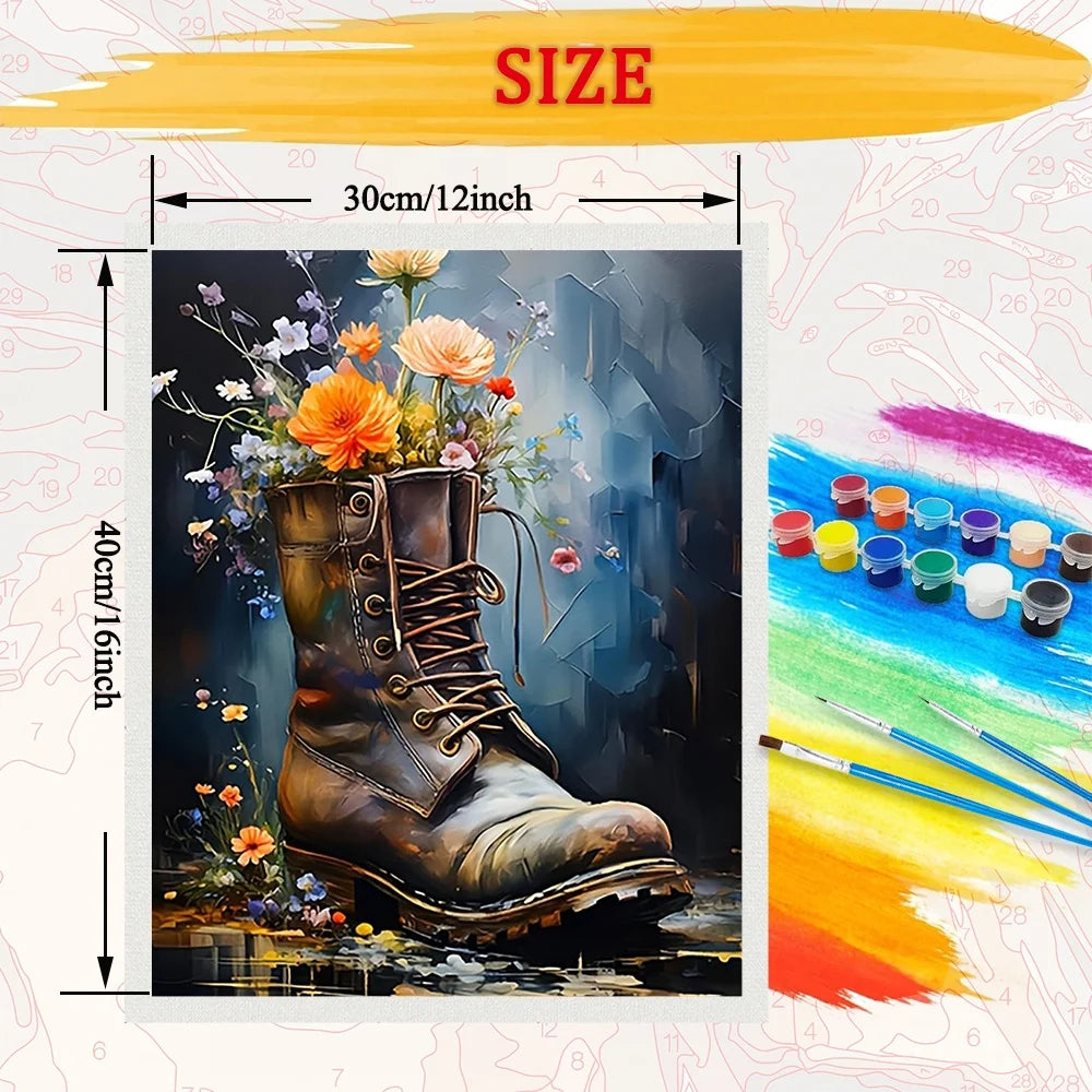 Flower Boot Diy Art Paint By Numbers For Adult