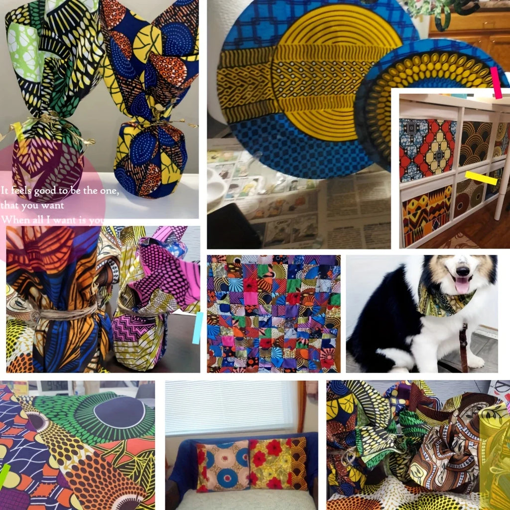 30/100pcs 4x4Inches pre cut fabric,Multicolor African Fabric Square