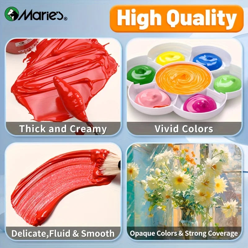 Paint Set 36 Colors 12mL/0.4oz, Professional Tempera
