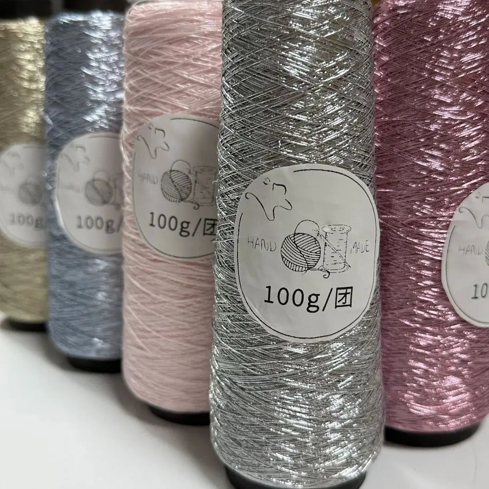 100g/Roll Multicolor Fine Gold Silver Yarn Dia.0.8mm Crochet Accessories Shiny Yarn Hand-woven Supplies DIY