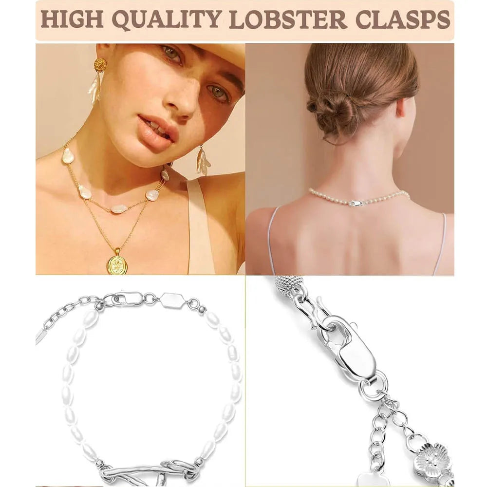 Stainless Steel Lobster Clasp with Closed Jump Rings