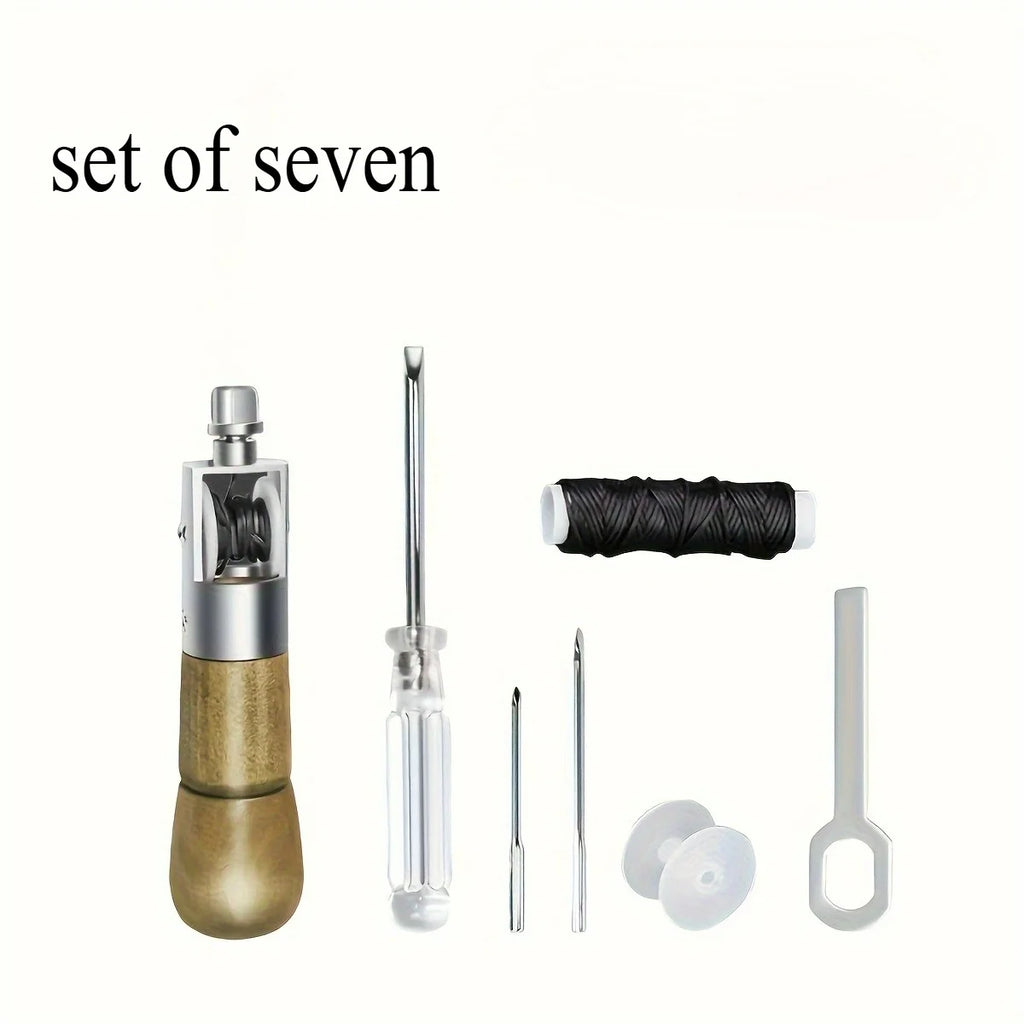 7pcs Professional Lockstitch Sewing Kit, High-Quality DIY Handcraft, & Leather Repair