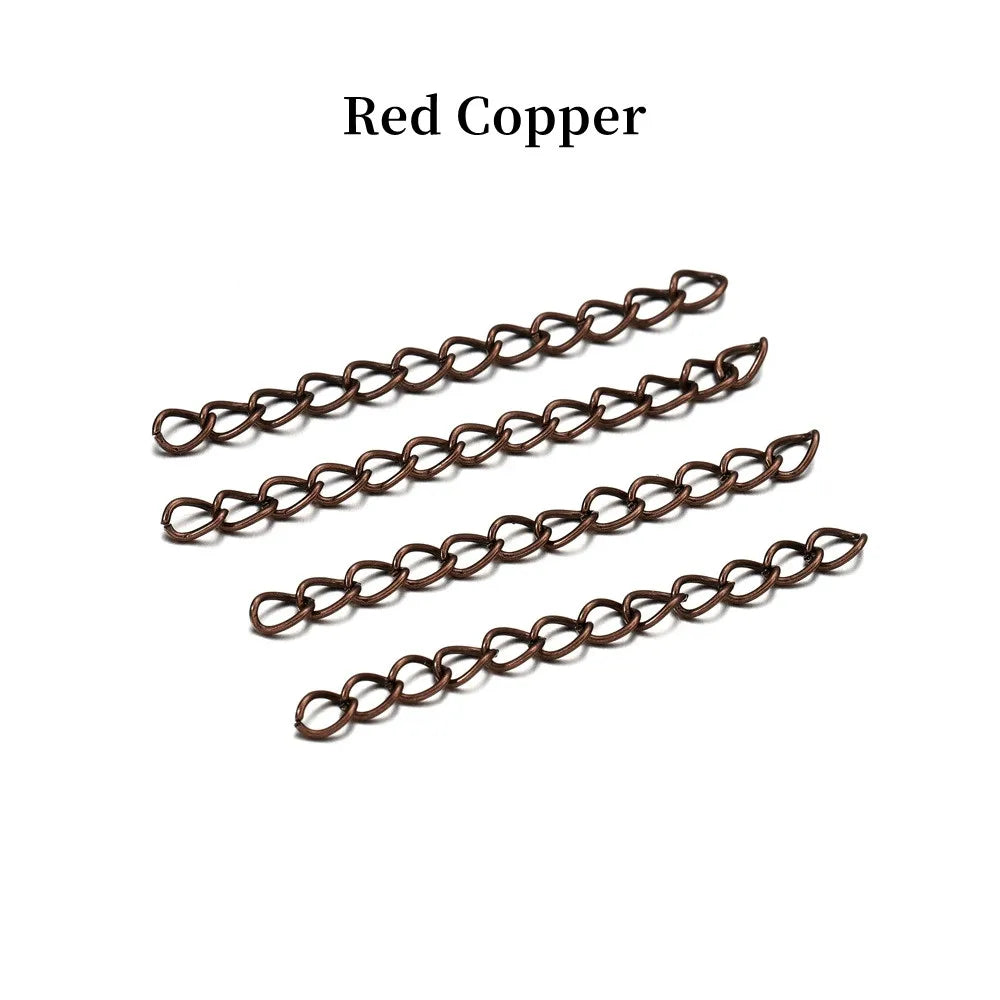 50-100pcs/lot 50mm 70mm  Necklace Extension Chain Bulk Bracelet Extended Chains Tail Extender