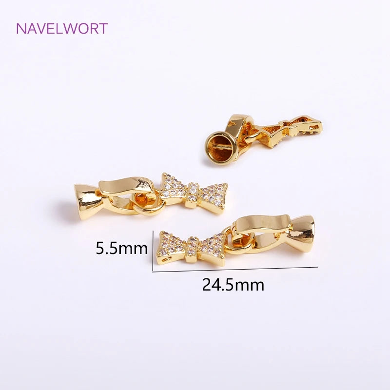 DIY Jewelry Accessories Inlaid Zircon Pearl Clasps Connectors 18K Gold Plated Pearl Clasps Fastener For Necklace Making Findings