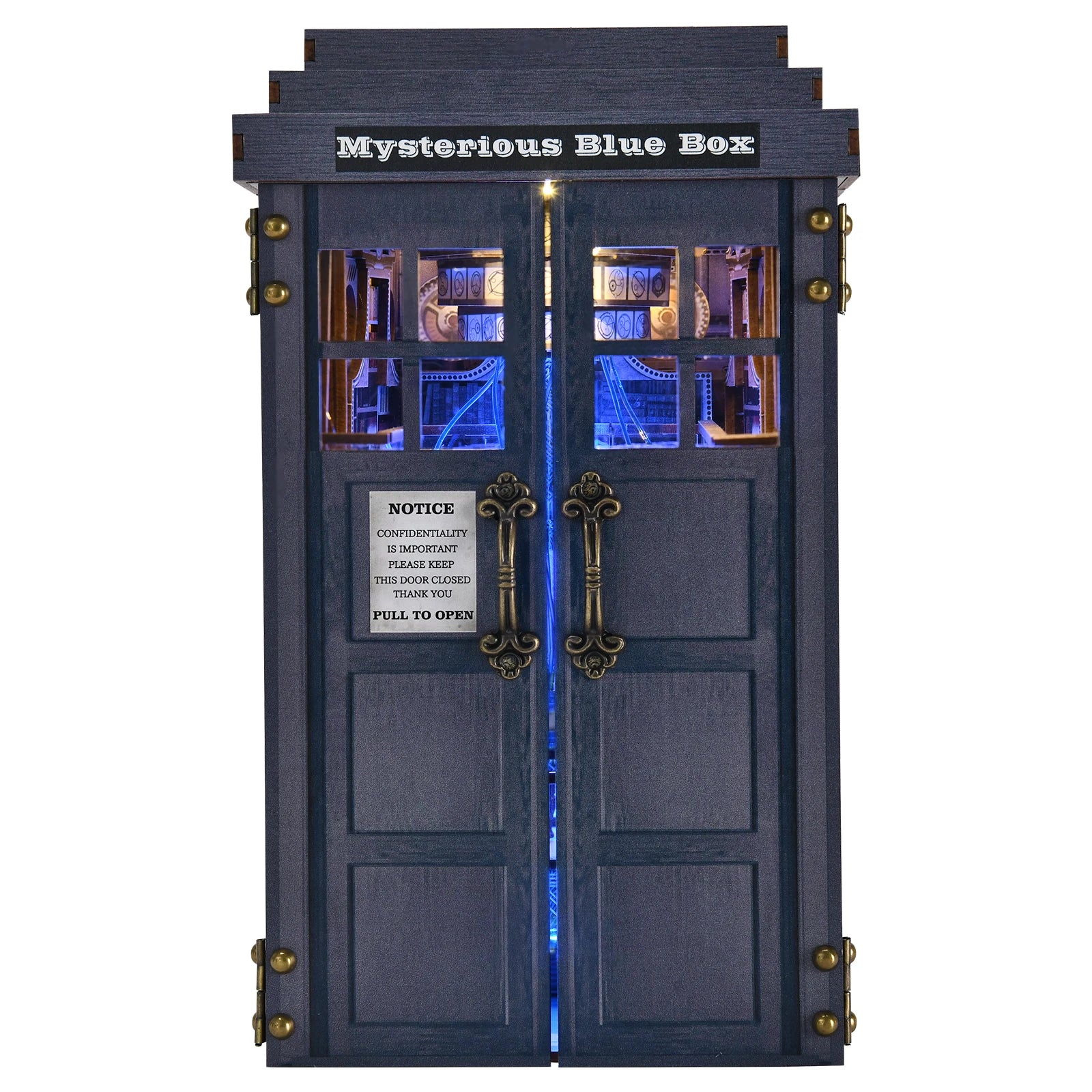 Mysterious Telephone Booth DIY Wooden Puzzle Handmade Bookshelf Dollhouse