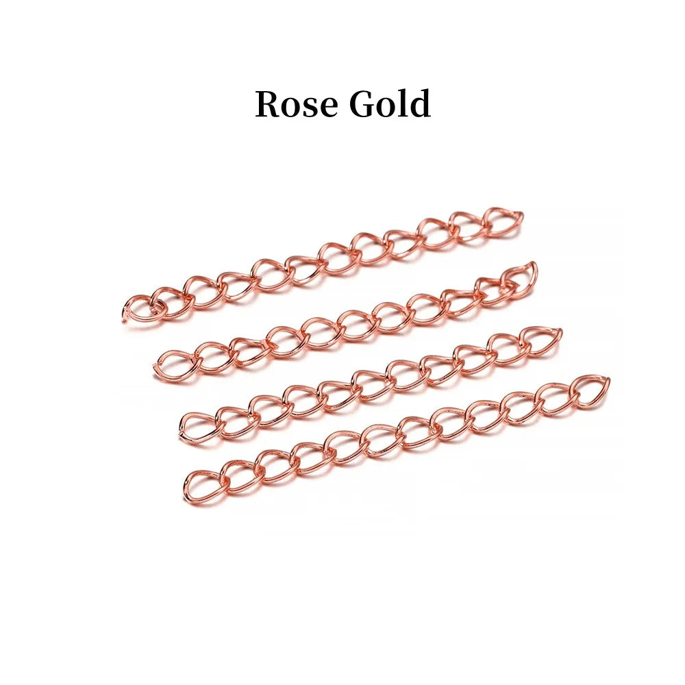 50-100pcs/lot 50mm 70mm  Necklace Extension Chain Bulk Bracelet Extended Chains Tail Extender