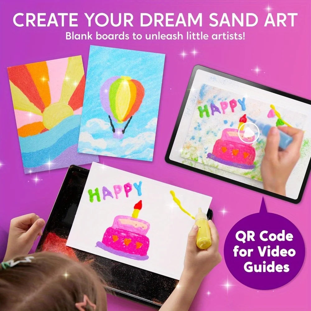 Kid Glow Sand Art Kits Glow in The Dark Sand Painting with 14 Colors