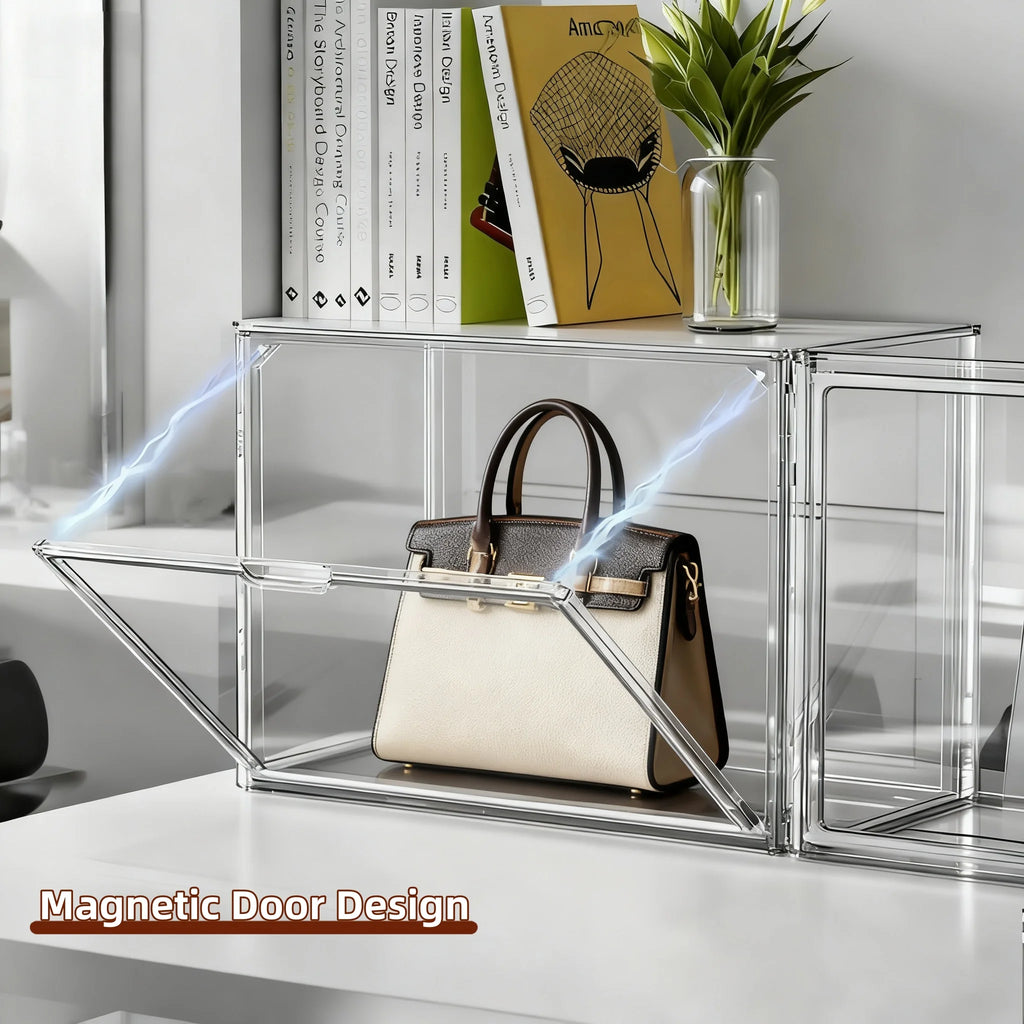 1pc/3pcs Clear Display Case Large Capacity Storage Box Organizer Toy Showcase