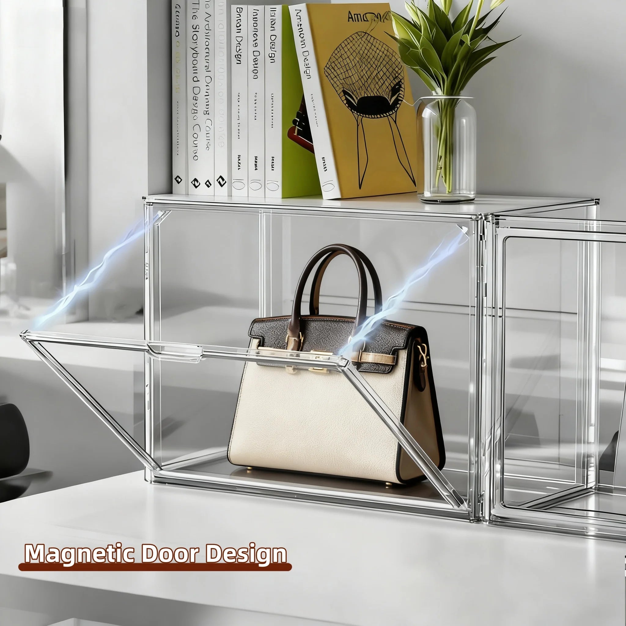 1pc/3pcs Clear Display Case Large Capacity Storage Box Organizer Toy Showcase
