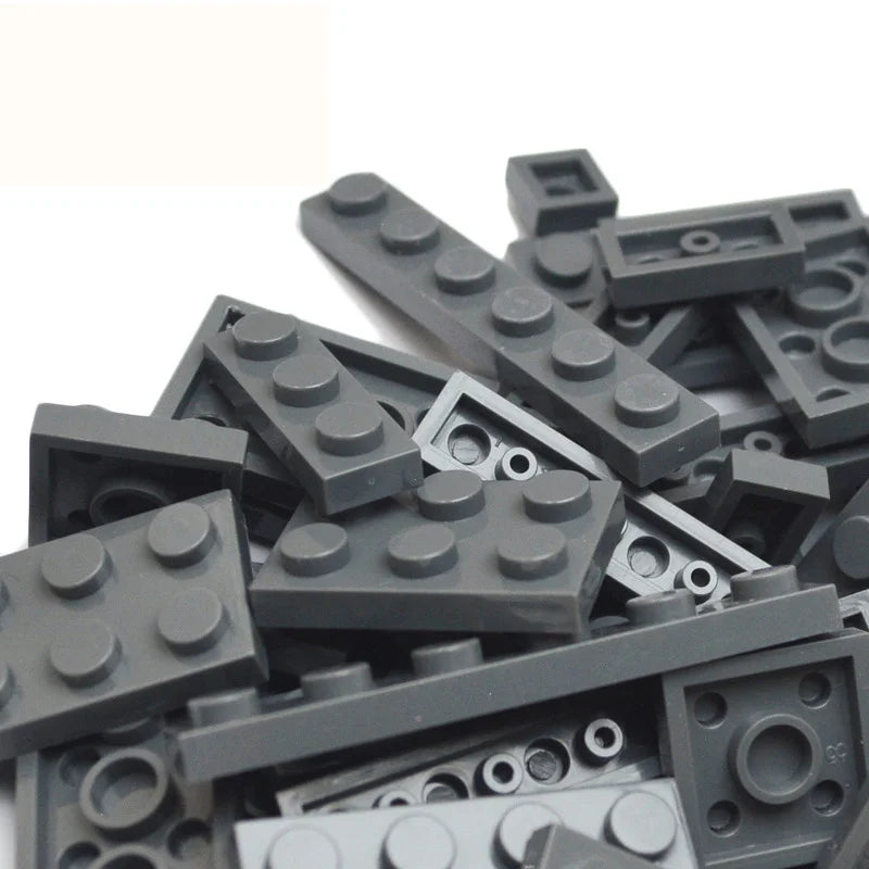 100PCS 12 Shapes Thin Plate Parts City Bulk Building Blocks Mixed Accessory Creative Bricks Compatible Brand 1x1 1x2 1x4 Dots