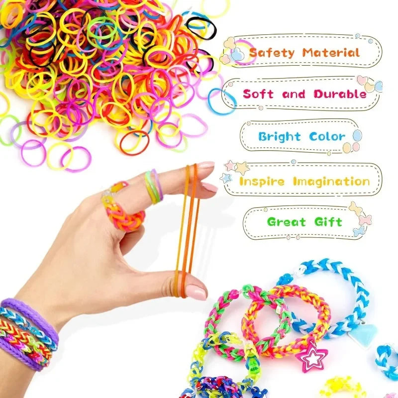 Colorful Loom Bracelet Making Kit with Storage Box DIY Art Craft Set with Charms Beads Christmas Gift