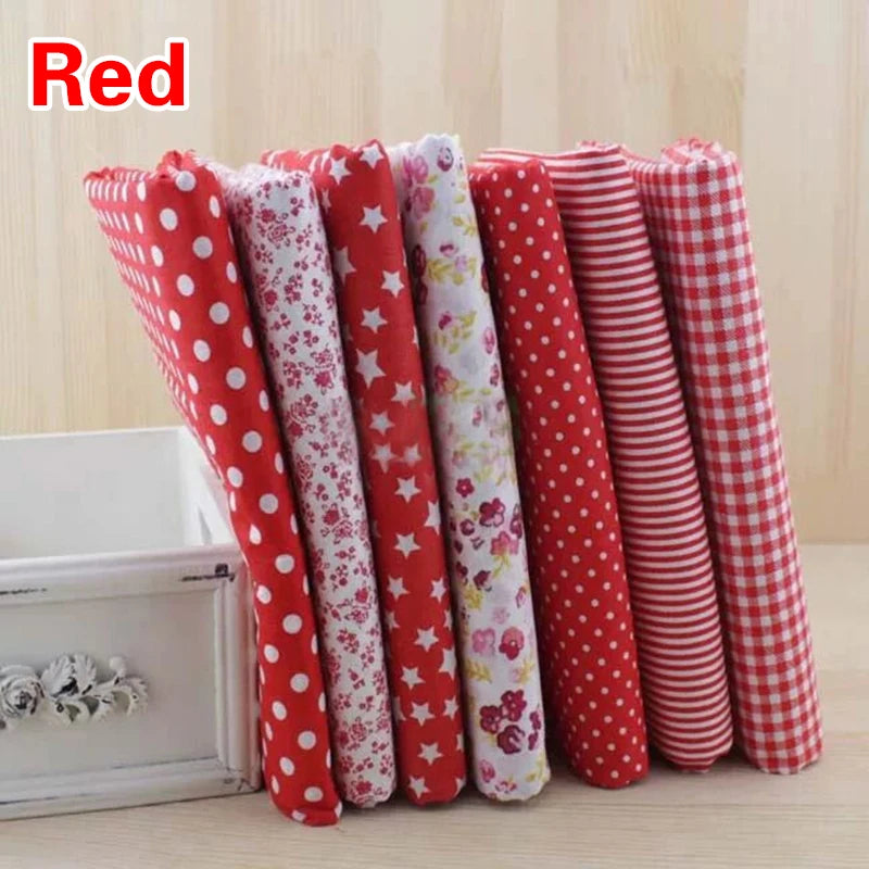 7pcs 25*25cm Square Crafts Cloth 100% Cotton Fabric Print Cloth