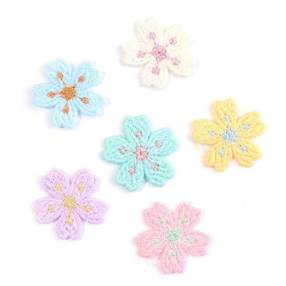 20Pcs/pack Colorful Flower Appliqued Cherry Blossoms Embroidery