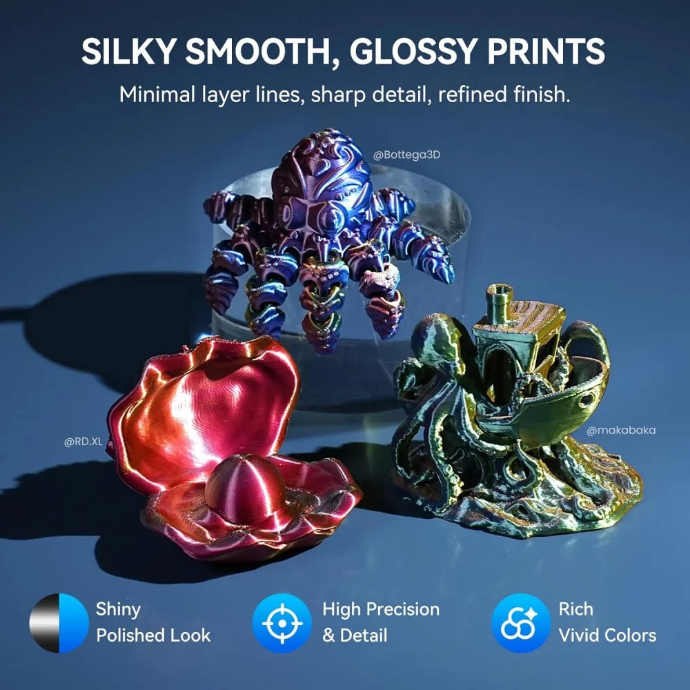 3D Printer Filament PLA+ SILK Four Colors 1.75mm Tolerances +/-0.02mm No bubbles FDM 3D Printer Materials DIY Gift