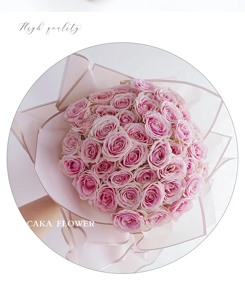 10 Sheets Flower Wrapping Paper with Golden Edges, Waterproof.