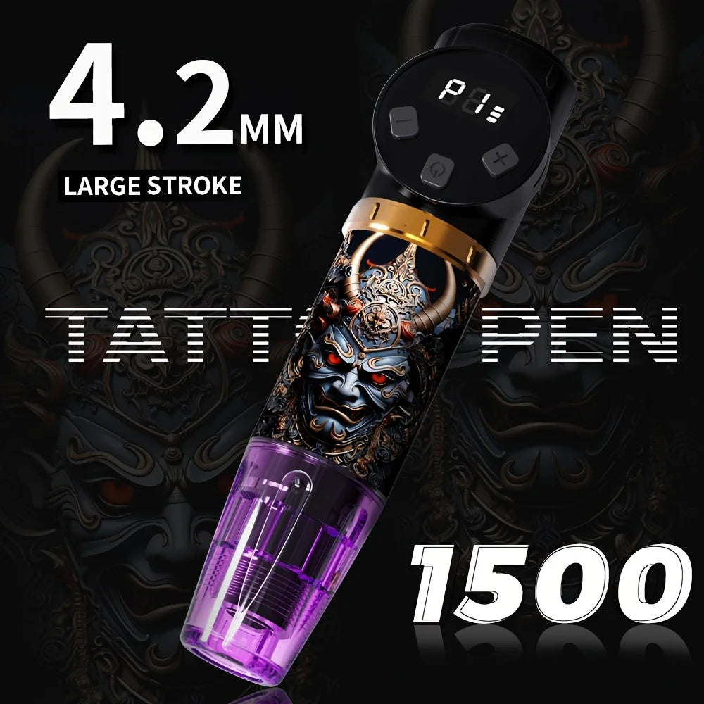 Tattoo Pen Set, 1500mAh Battery USB Charging, 20 Needles, 11-color 20 Tattoo Cups,