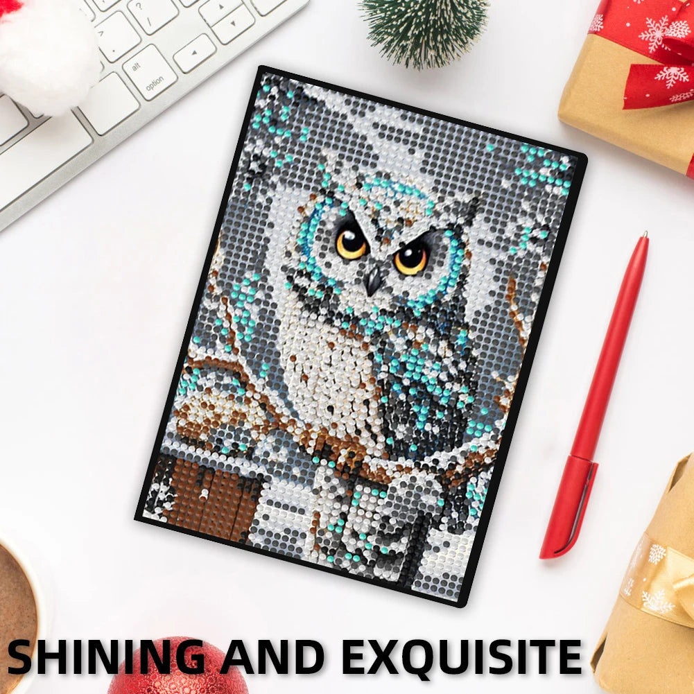 5D DIY Owl Diamond Art Painting Kit Crystal Notepad Sketchbook