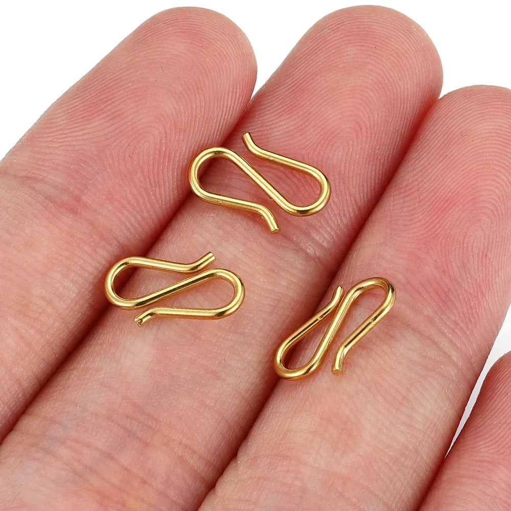 20pcs Stainless Steel Gold Color S Shape Clasps DIY Necklace Hooks Connectors