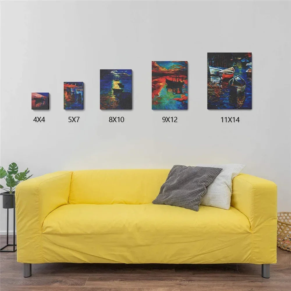 4pcs/pack Professional Stretched Canvas Primed White