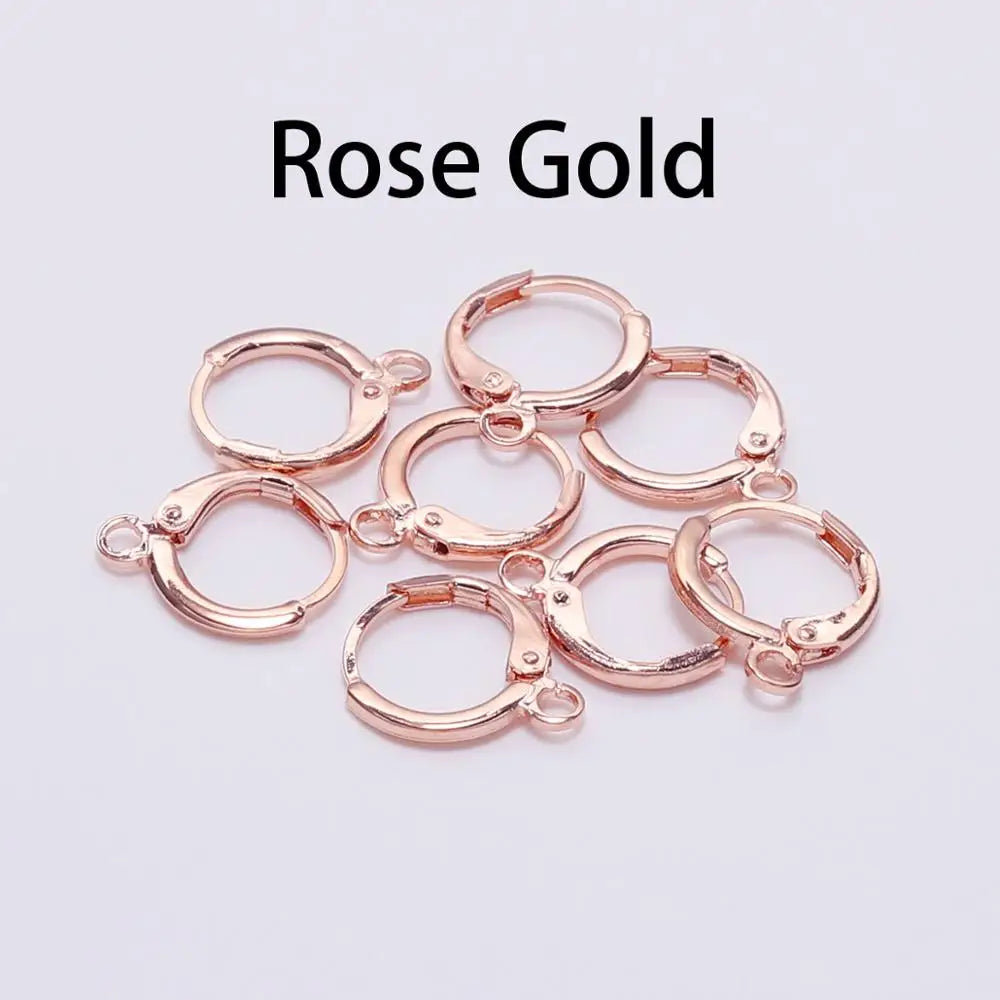 20pcs, Gold  France Lever Earring Hooks Wire Settings Base Earrings Hoops