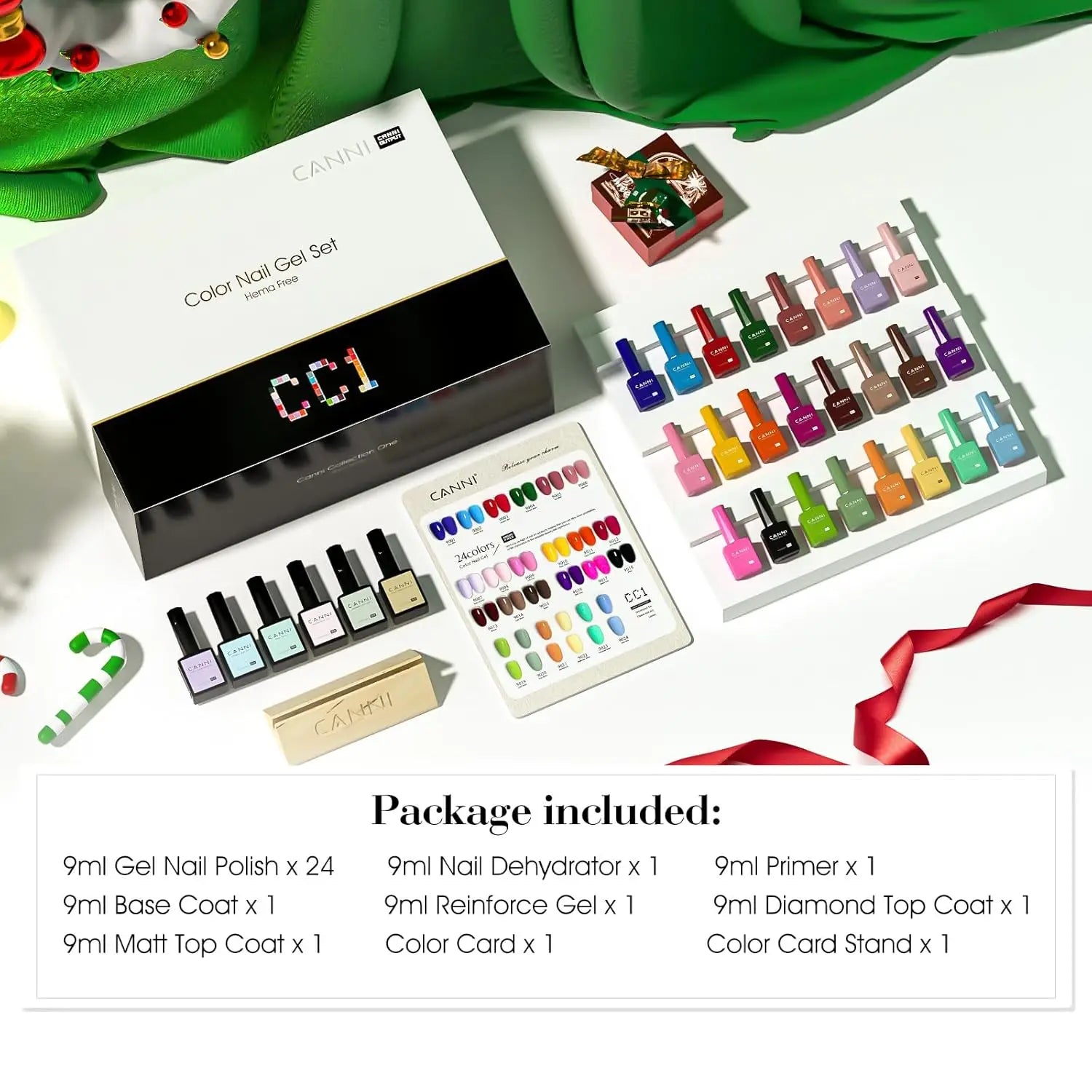 Hema-free Gel Nail Polish Set, Black Pink Nude Red Blue Green Kit