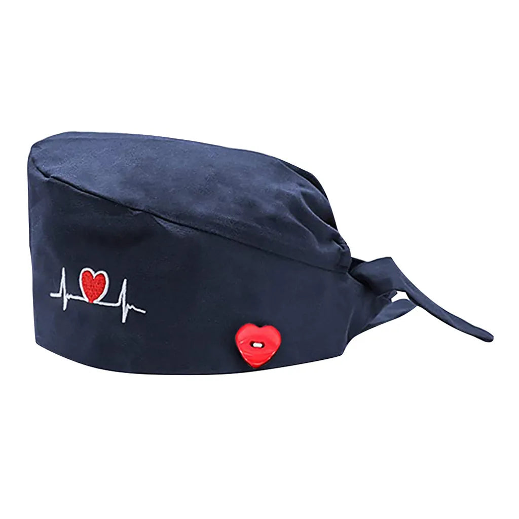 Love button embroidery pure cotton operating room hat doctor nurse operating room hat