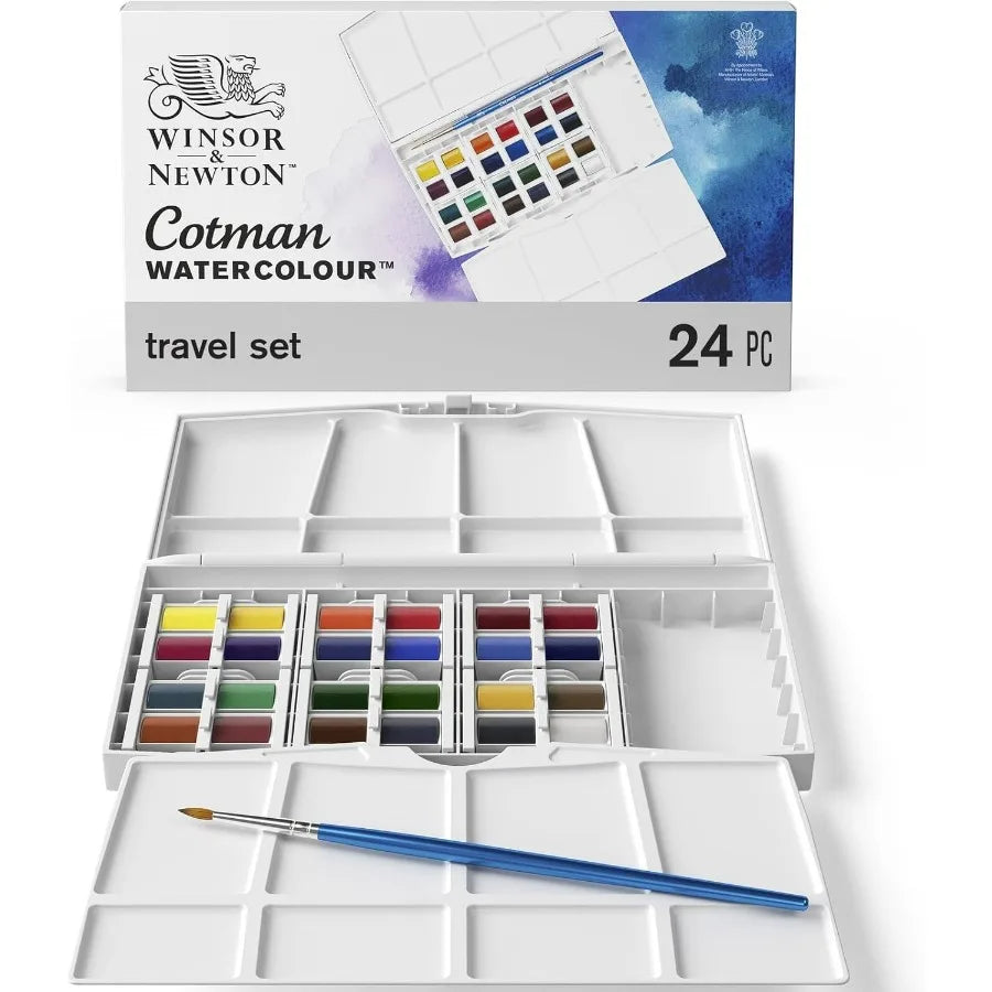 Cotman Watercolor Paint Set Studio Set 24 Half Pans