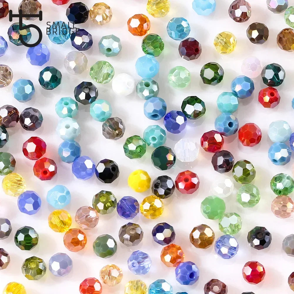 Round Spacer Glass Beads For Jewelry Making DIY Accessories