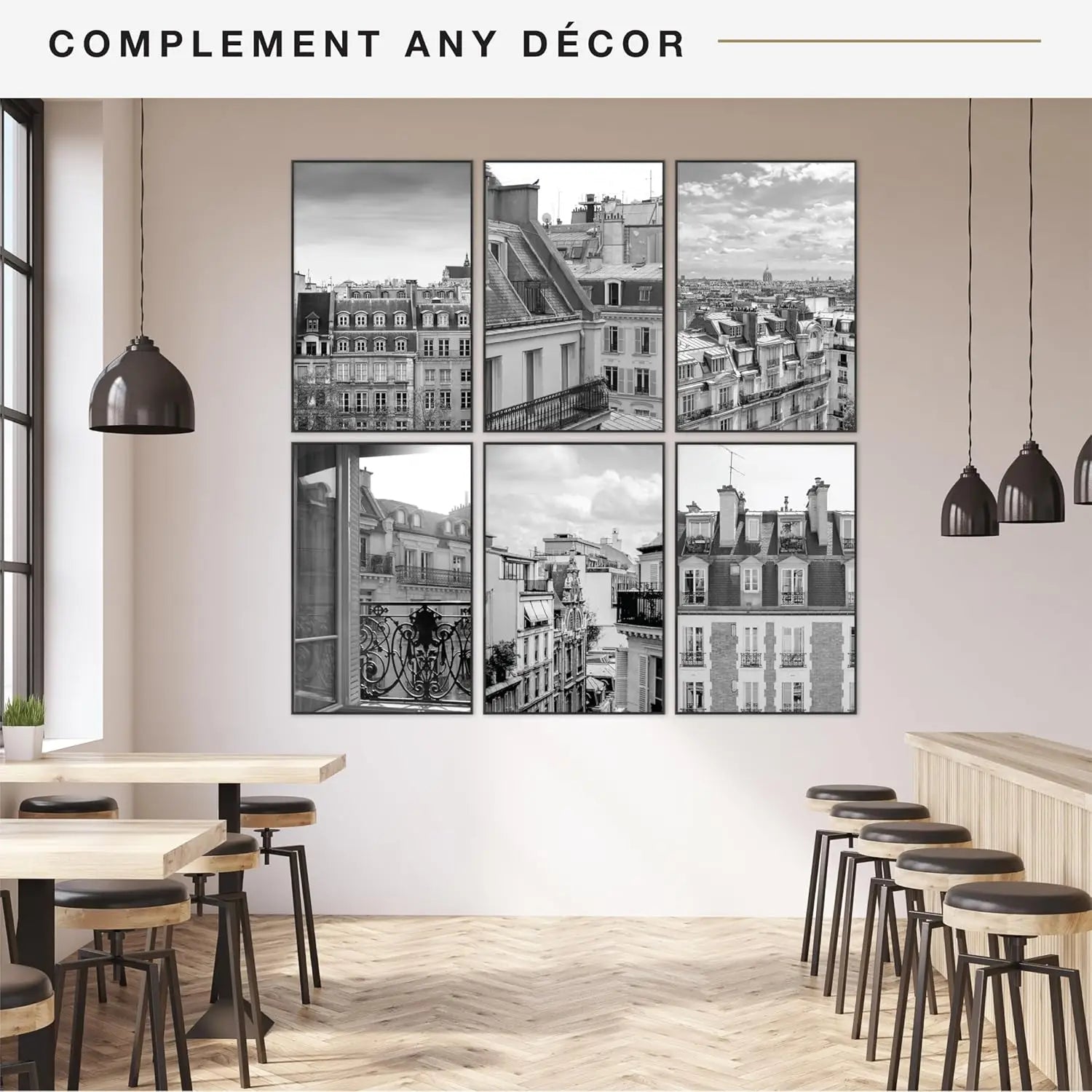 Large Picture Frame Set 24x36 Inch Black Lightweight Wall Hanging  Decor (6-Pack)