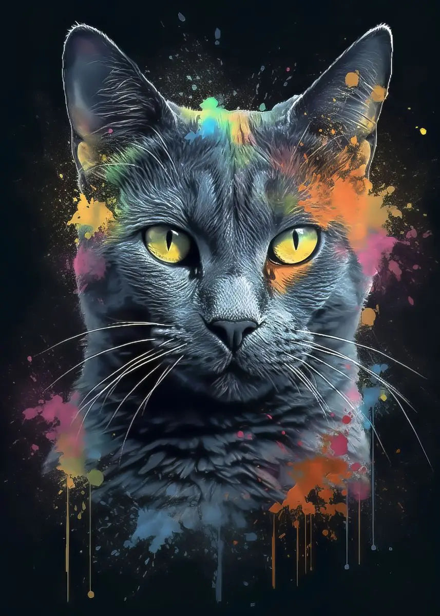 AB Fairy Dust Watercolor Various Cats 120 Colors Diamond Painting With Sticker Lovely Animals Modern On The Wall Art Kids Decor