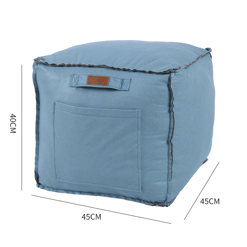 Unstuffed Pouf Cover No Filling Bohemian Lazy Floor Futon Under Desk Bedroom Decor