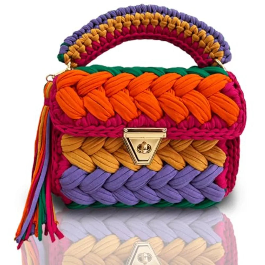 Evening Clutch Bag for Women, Handmade Crochet Wedding Party Purse, Small Flap Formal Crossbody Handbag Evening Clutch