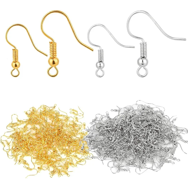 100/200pcs DIY Earring Clasps Hooks Stainless Steel Hypoallergenic for DIY jewlery