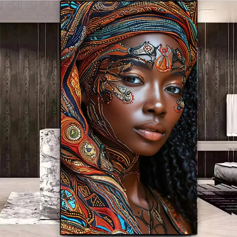 Beautiful African Woman DIY Diamond Painting Kits for Adults, New 2026.