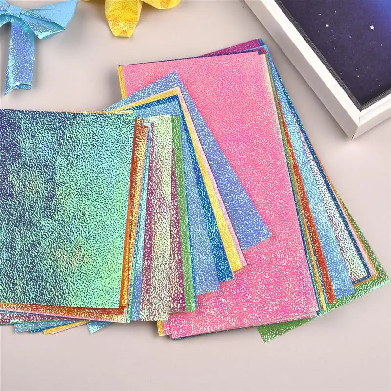 50pcs 10colour Square Origami Paper Single-Sided Pearl Paper Folding Paper Multicolor Kids Handmade DIY Scrapbooking Craft Decor