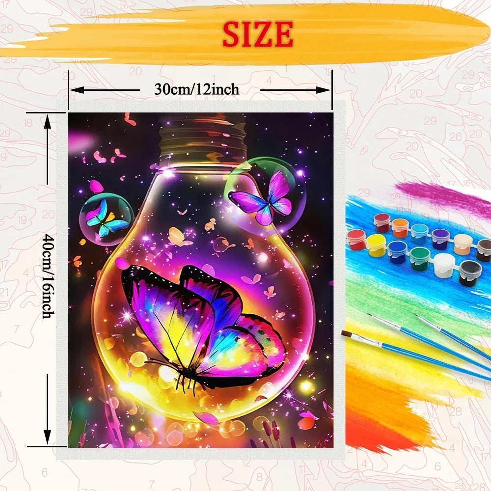 Paint By Numbers For Adult Fantasy Butterfly Landscape