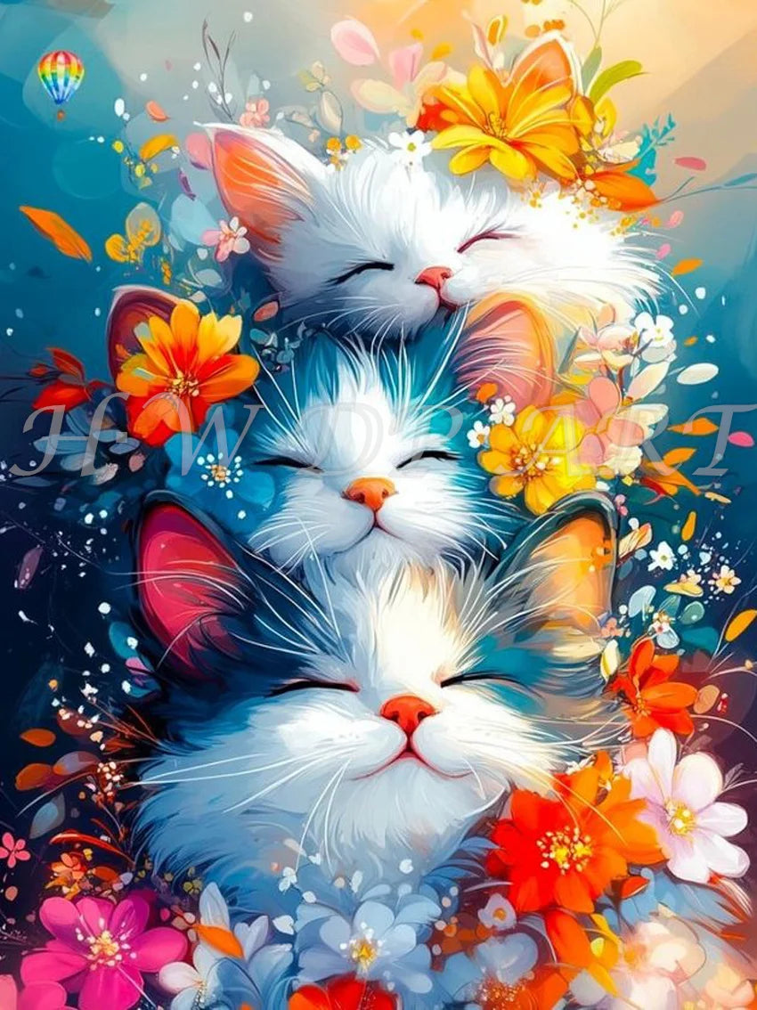 100% Fairy Dust Diamond Painting Kits Black Cat Square Diamond Embroidery