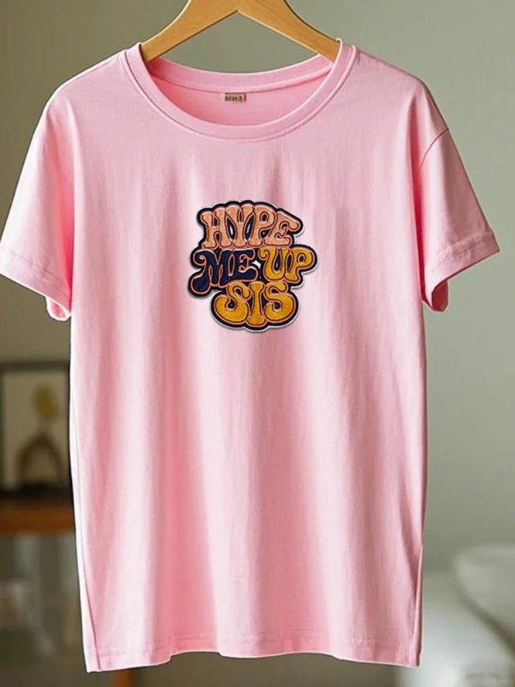 5Pcs Party Decor Patches, "Hype Me up Sis" Iron-On Embroidered Patches