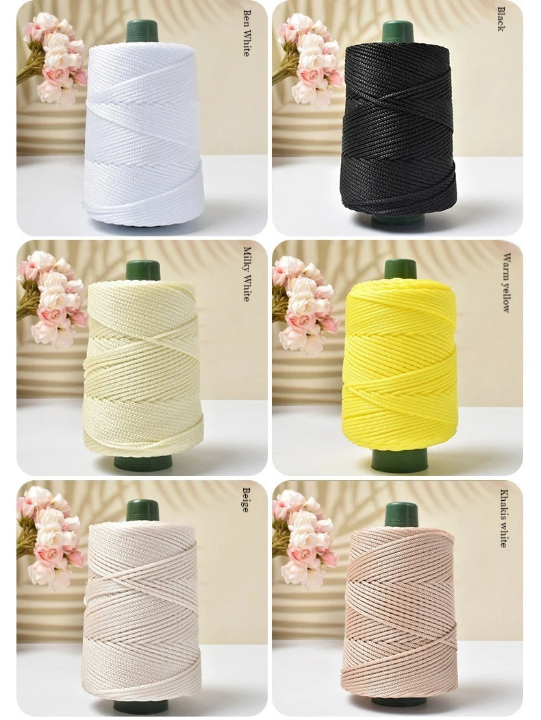 DIY Hand-Woven  Craft Rope Hollow Wool Crocheting Cushion