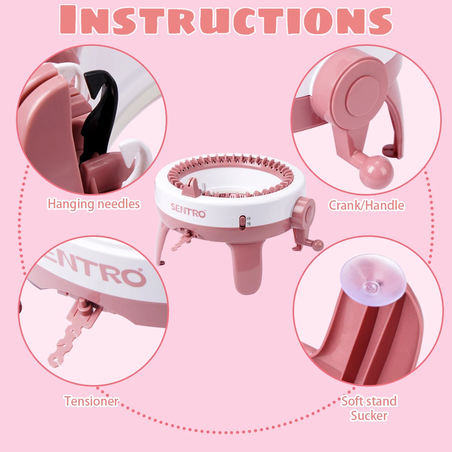 40 Needle cranked knitting machine Smart Knit Loom Machine , Manual
