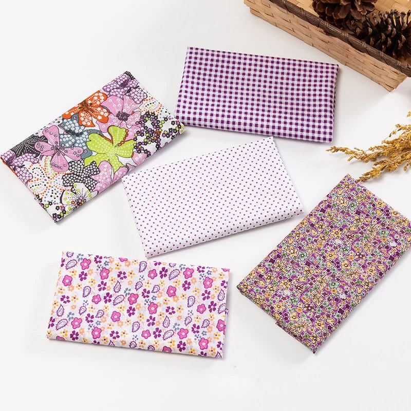 5Pcs/Set 25cmX25cm  Quilting Cloth Patchwork Needlework Handmade DIY Material