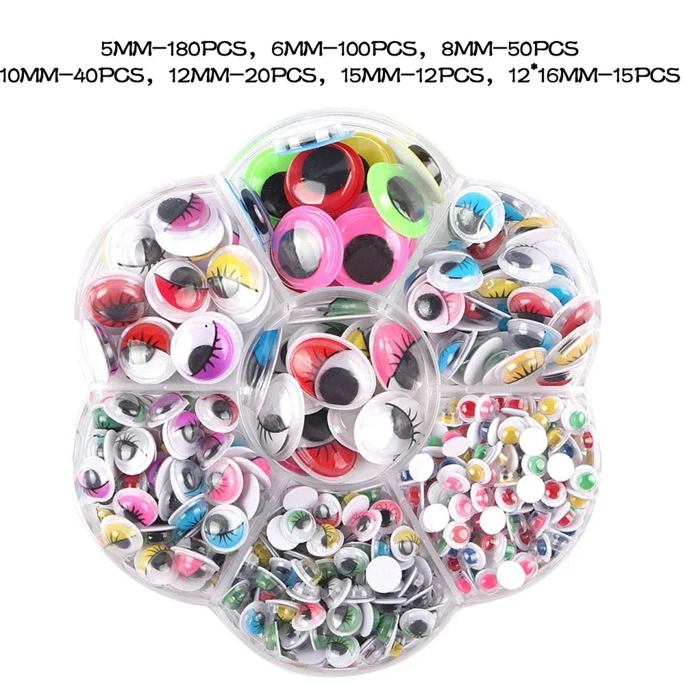 210-800PCS Self Adhesive Doll  Eyes for DIY Craft Toys Googly Wiggly Eyes Scrapbooking Decor Craft Supplies 4/5/6/7/8/10/12mm