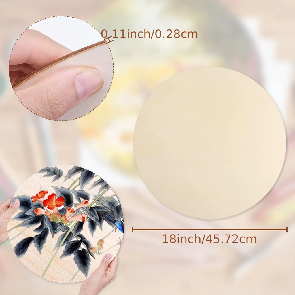 5 Pack 18 Inch Rounds Wood Discs Wood Sign Blank for Crafts