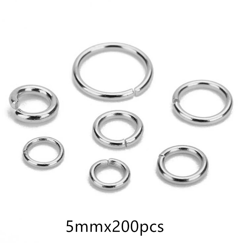100-200pcs Stainless Steel Split Rings Black Open Jump Rings Connector