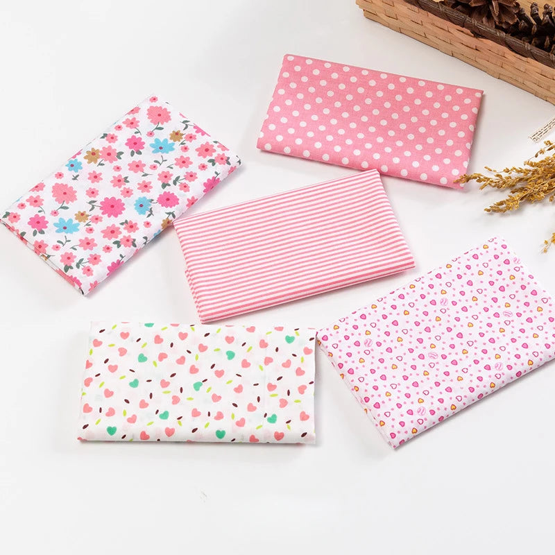 5Pcs/Set 25cmX25cm  Quilting Cloth Patchwork Needlework Handmade DIY Material